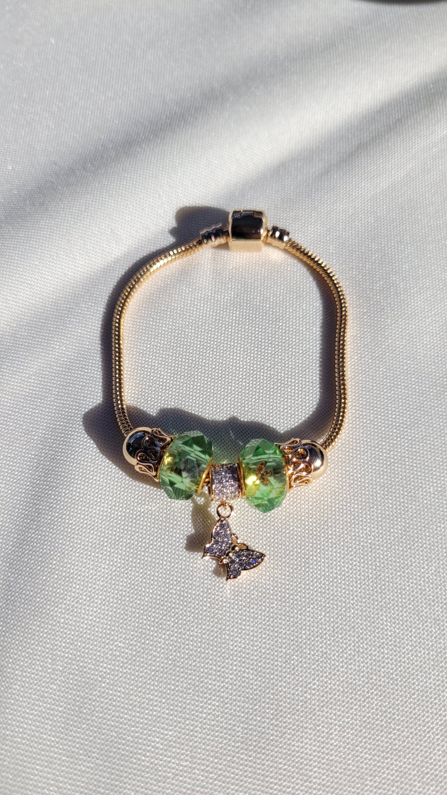 Gold Plated Butterfly Charm Bracelet