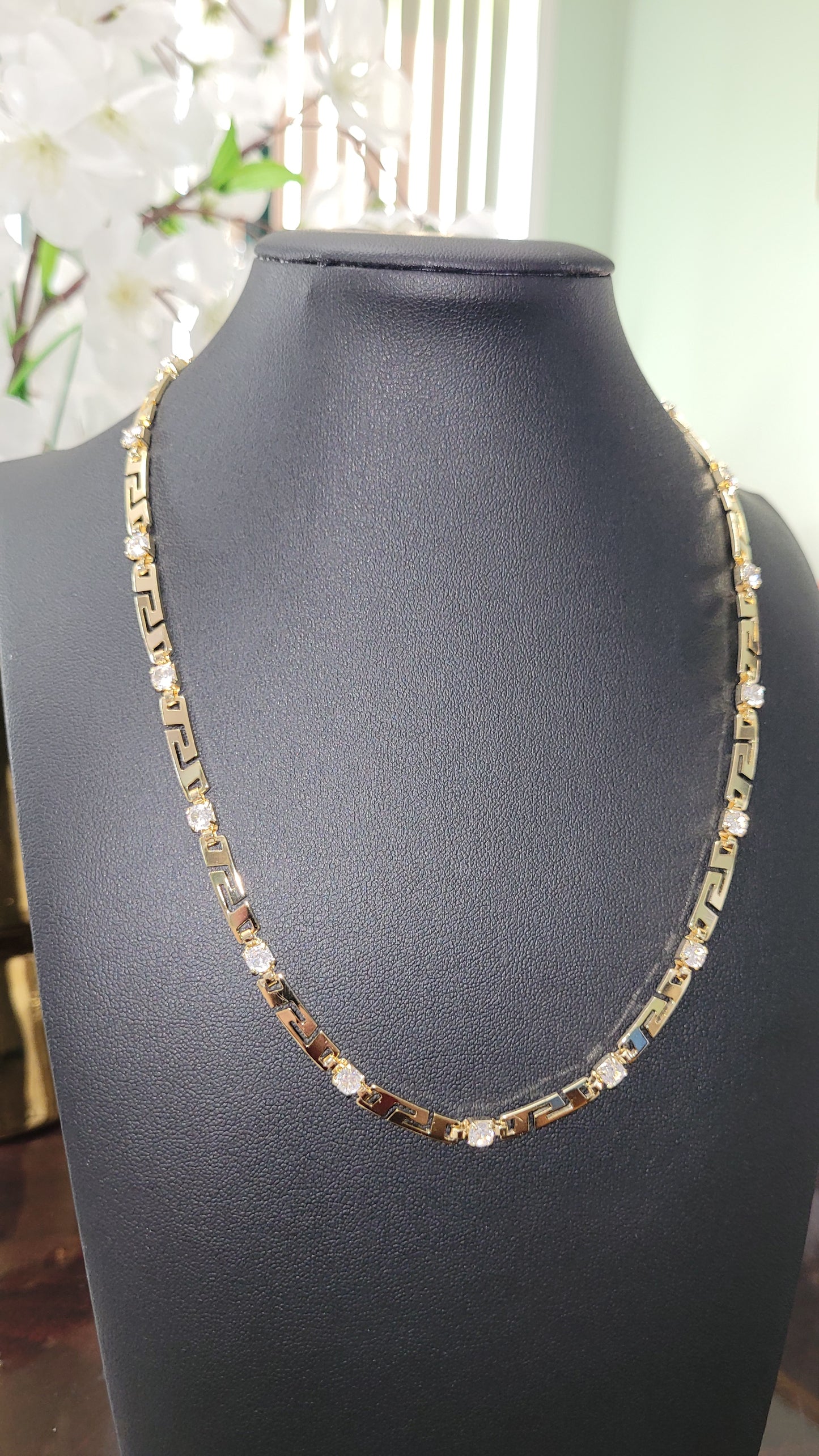 14k Gold Plated Necklace w/Zirconia