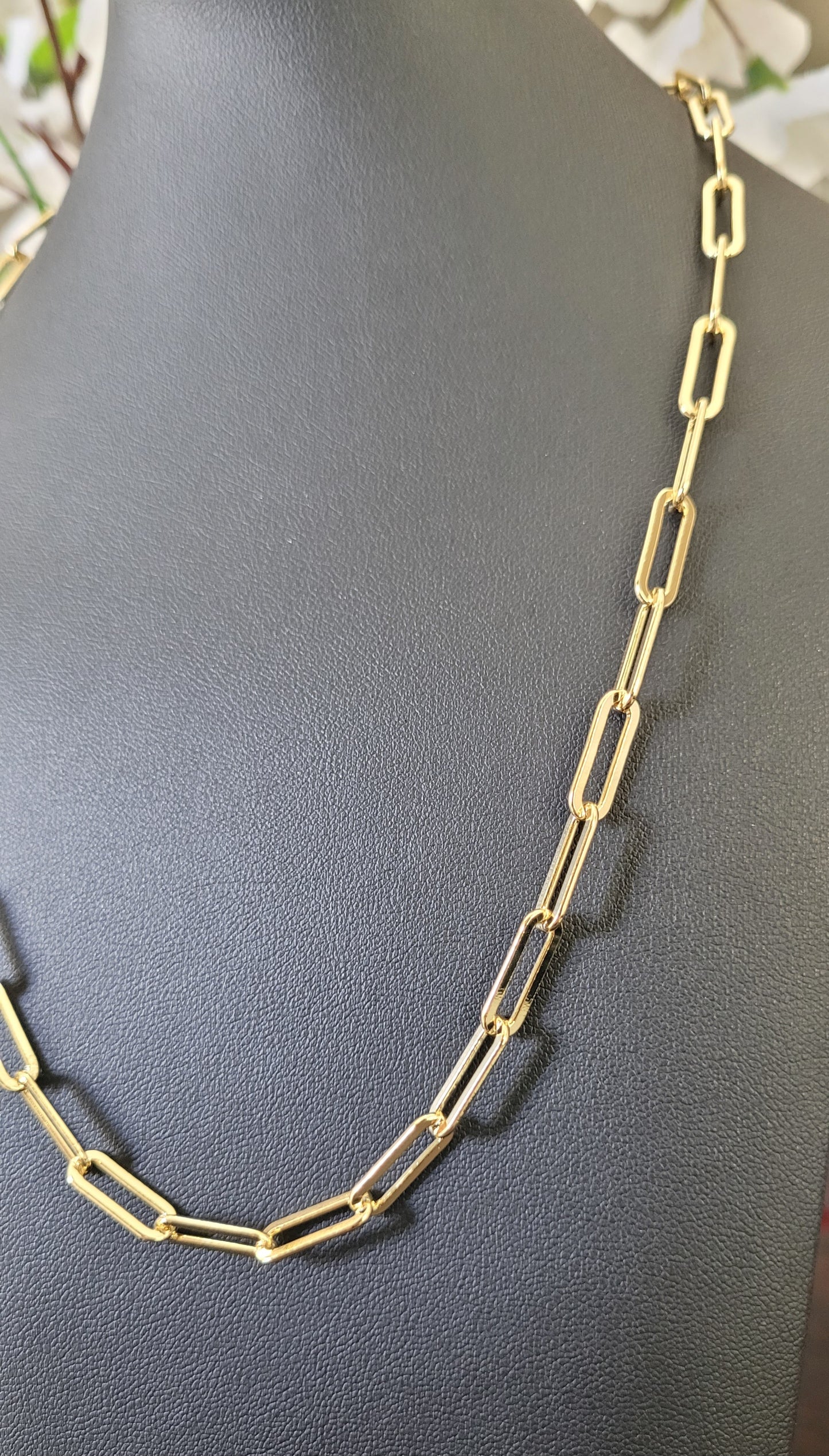 14k Gold Plated Medium Paperclip Style Chain