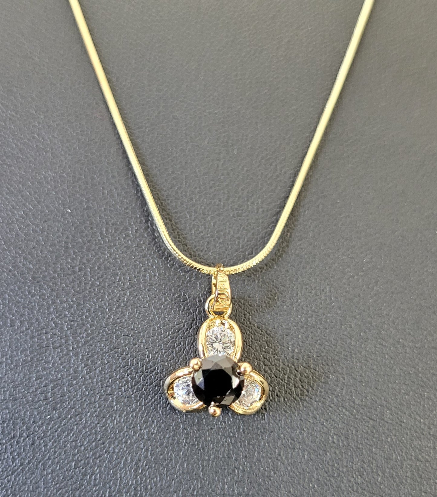 14k Gold Plated Thin Snake Chain w/ Zirconia