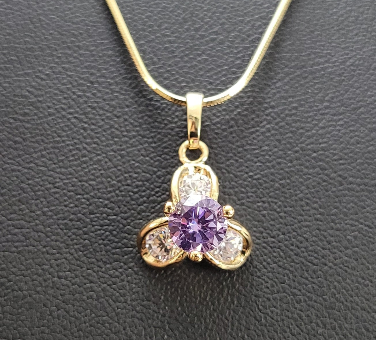 14k Gold Plated Thin Snake Chain w/ Zirconia