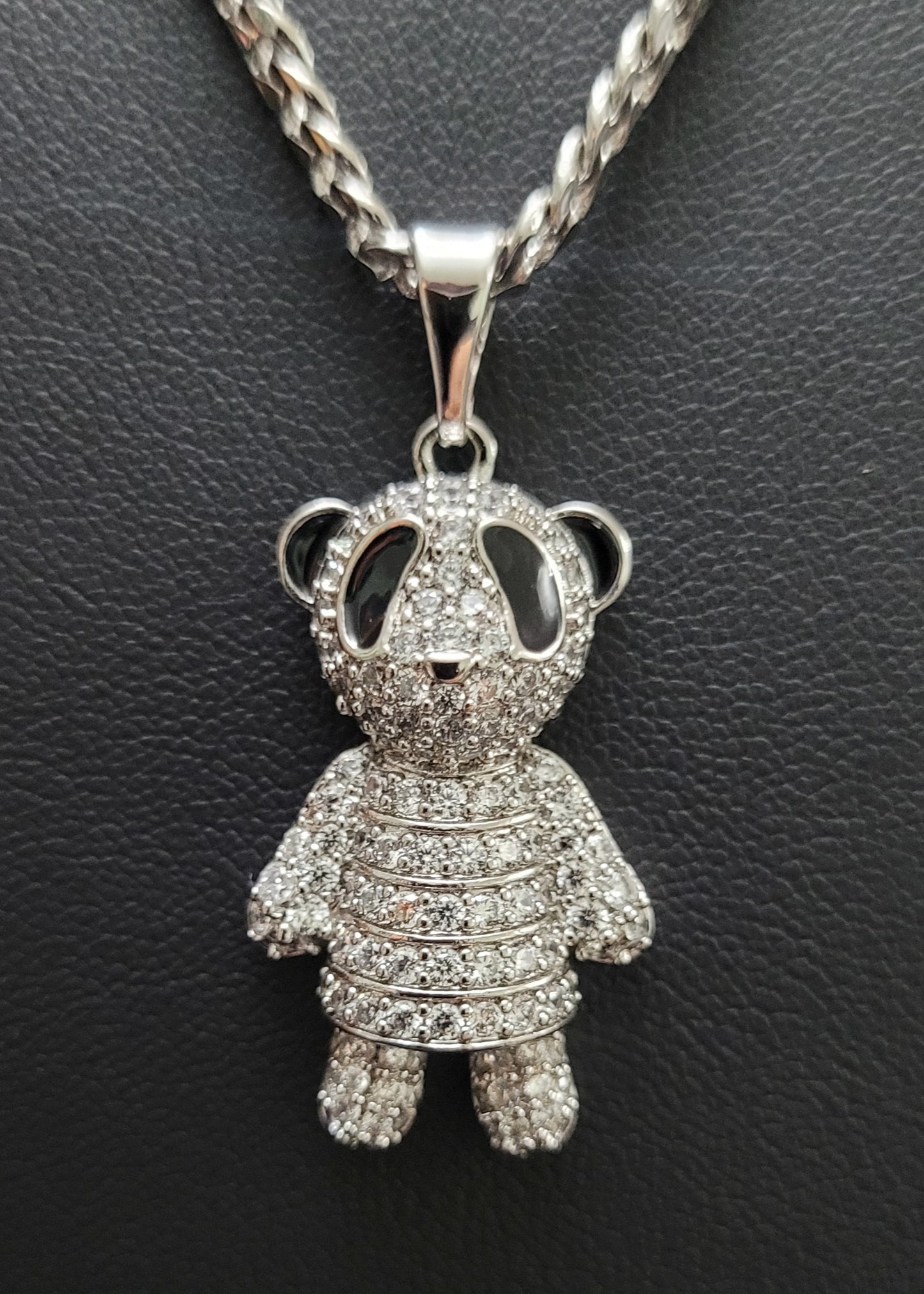 Silver Plated Chain w/Zirconia Panda