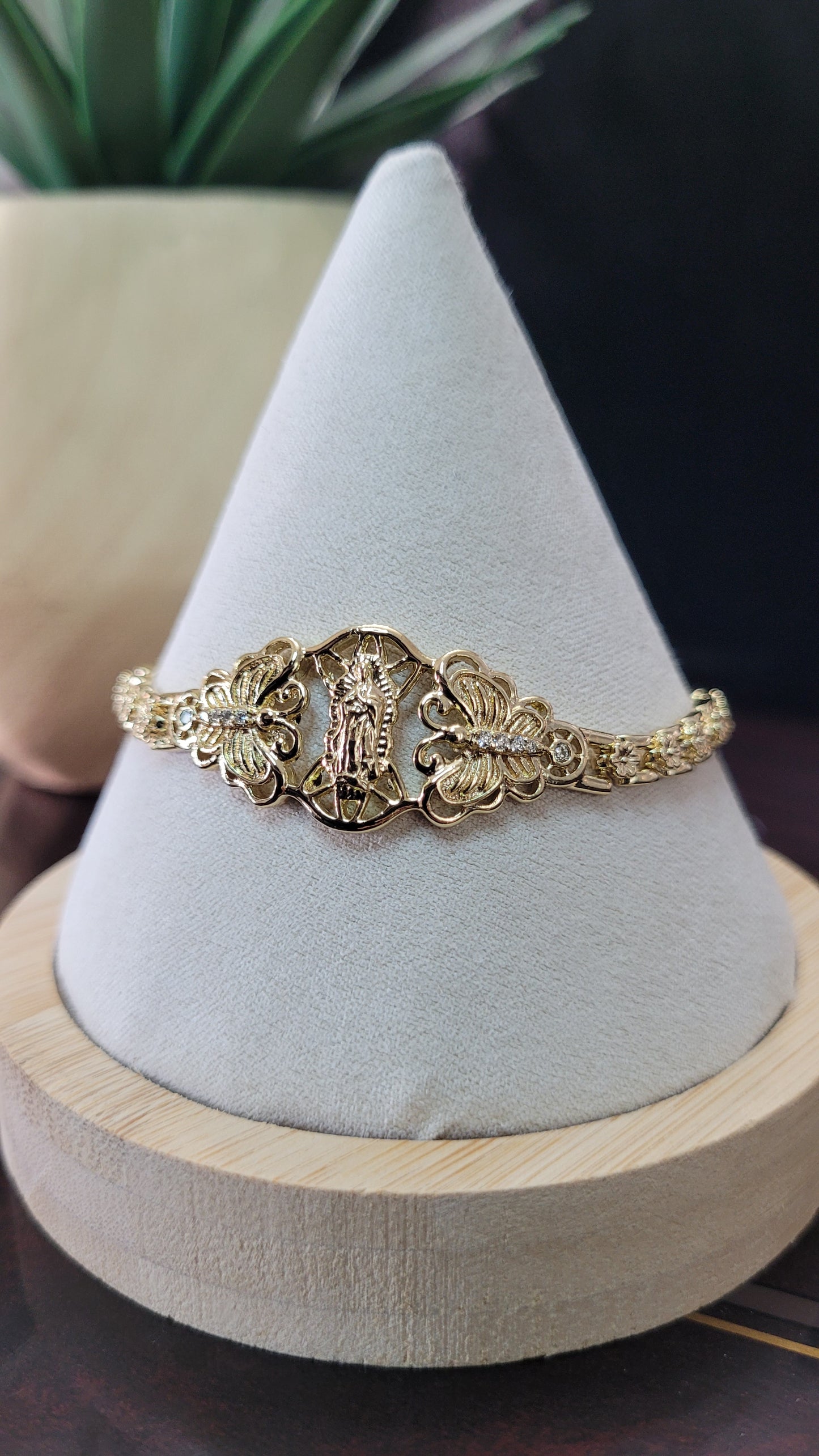 14k Gold Plated Virgin Mary w/ Butterfly