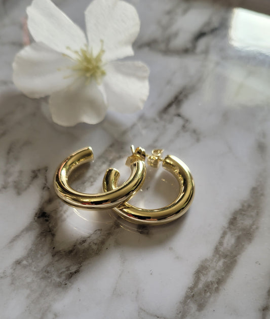 14k Gold Plated Small Hoops