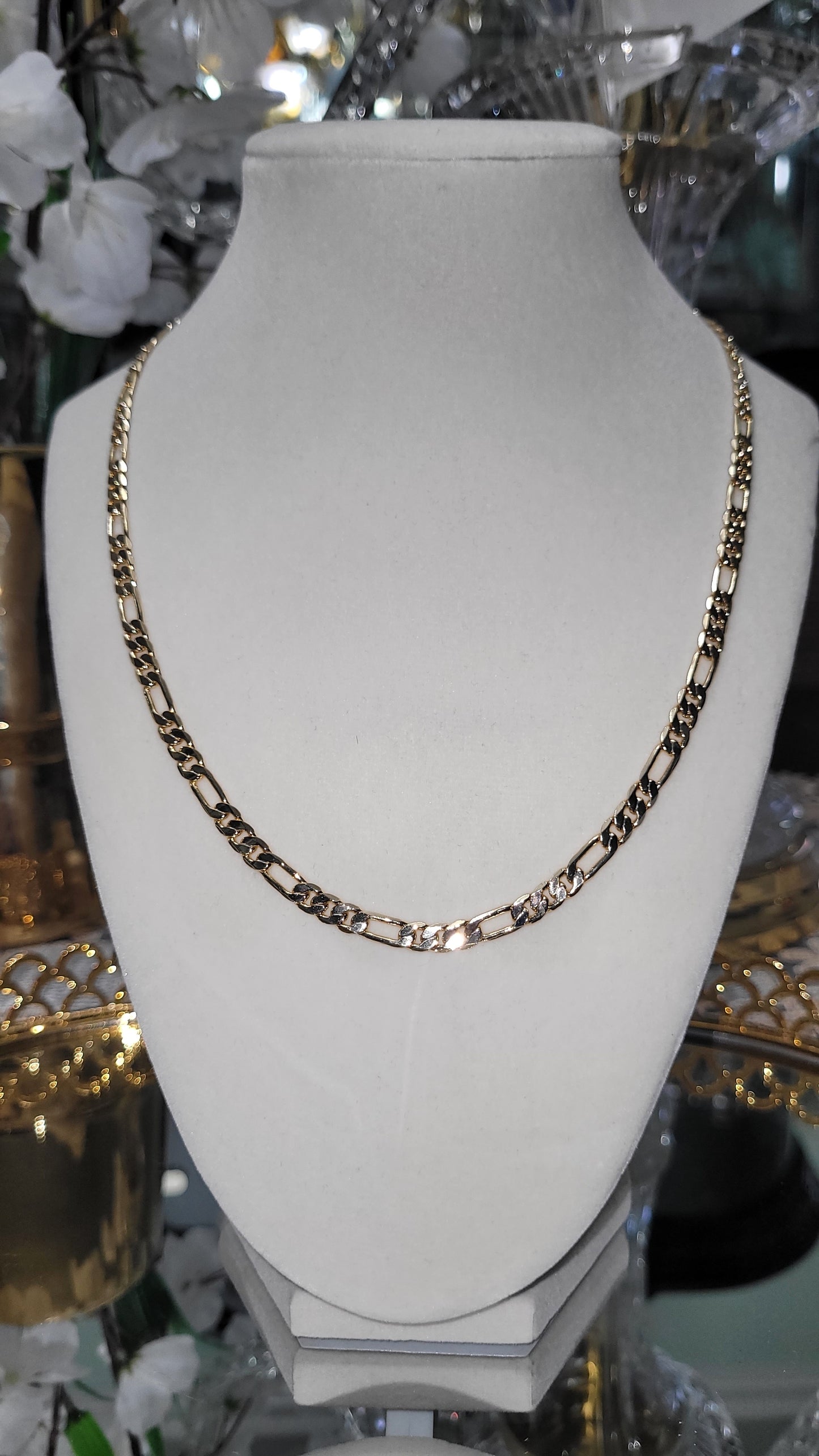 Figaro 14k Gold Plated Chain