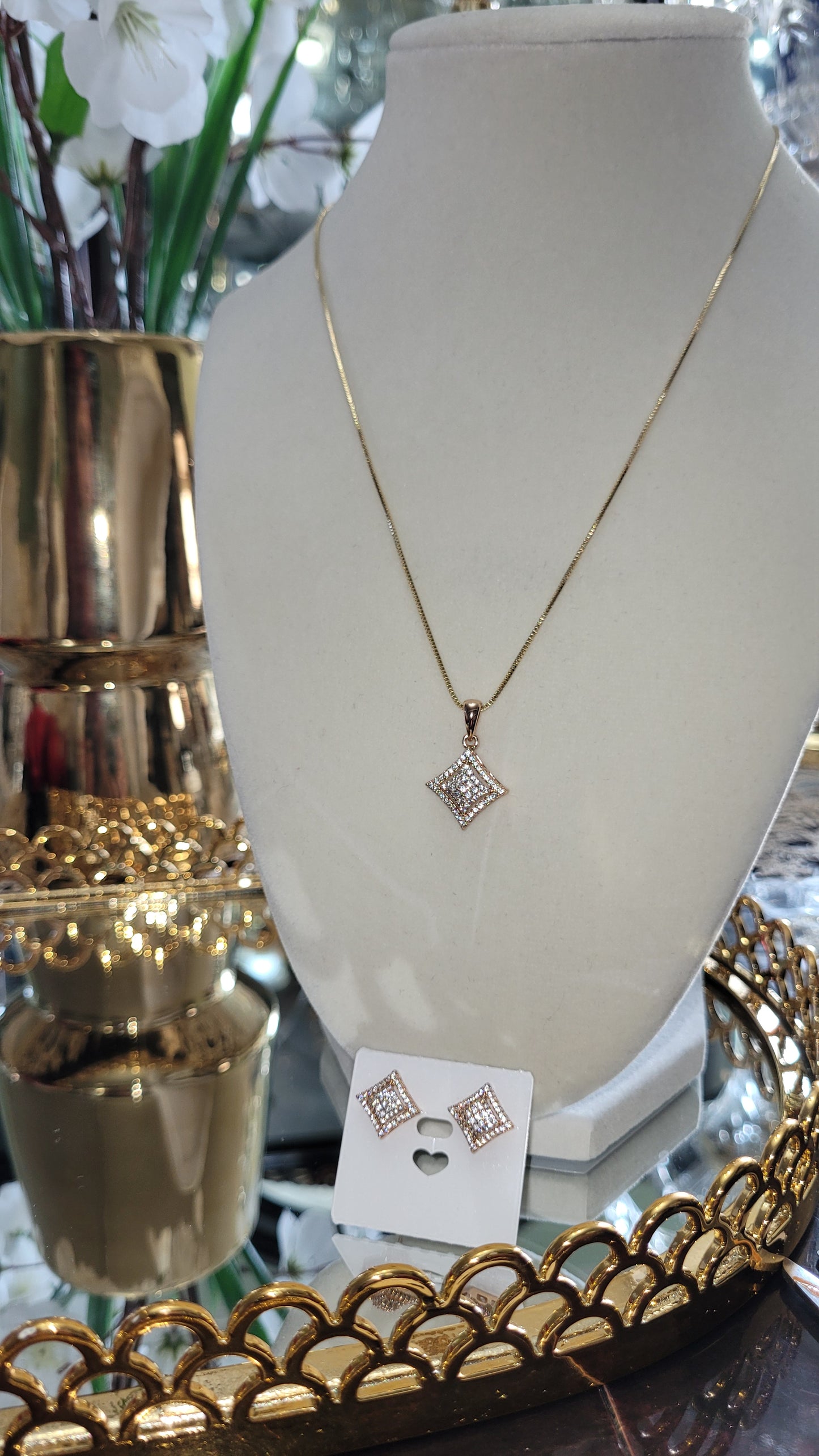 18k Gold Plated Zirconia Set