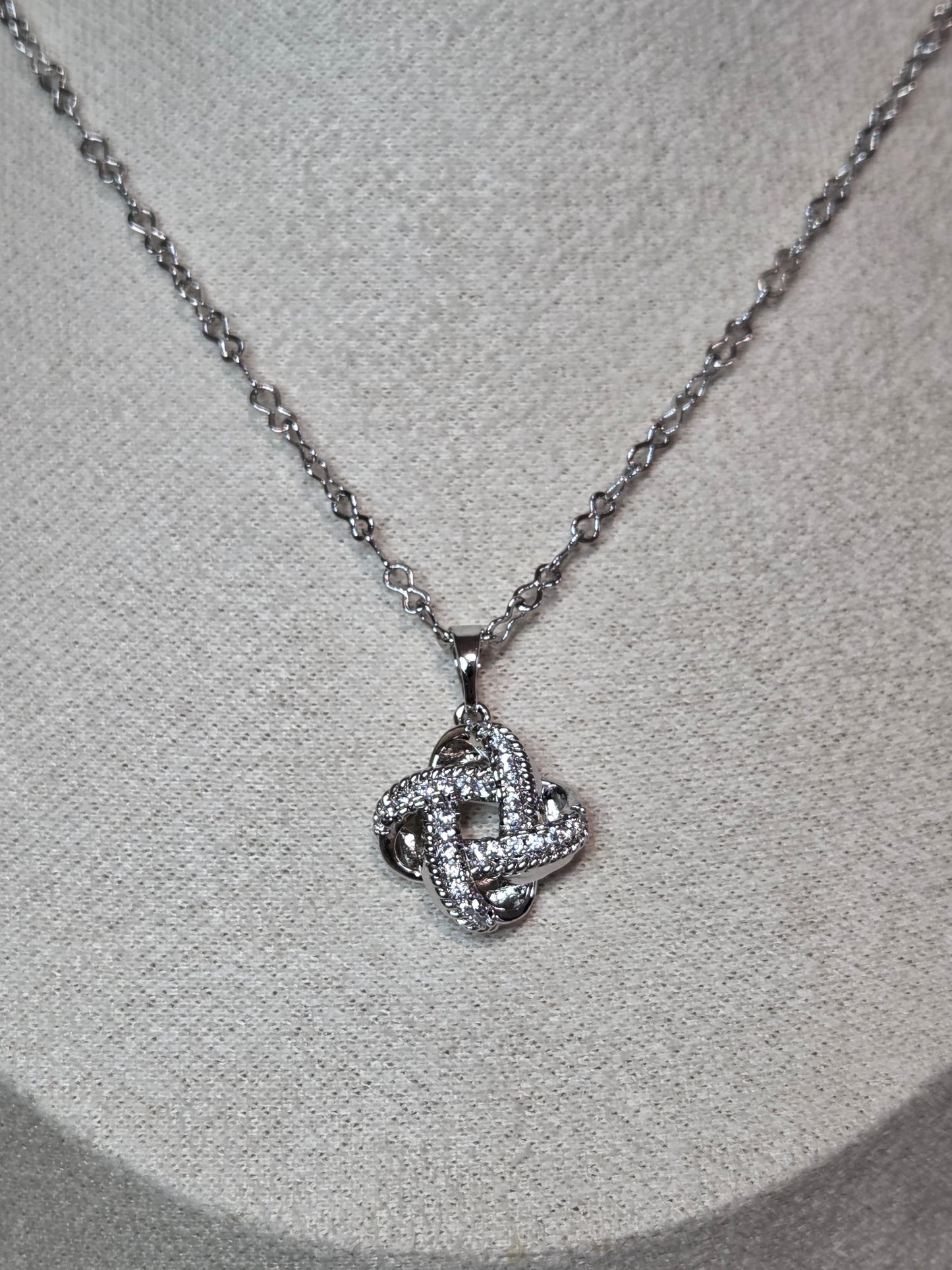 Silver Plated Zirconia Knot Set
